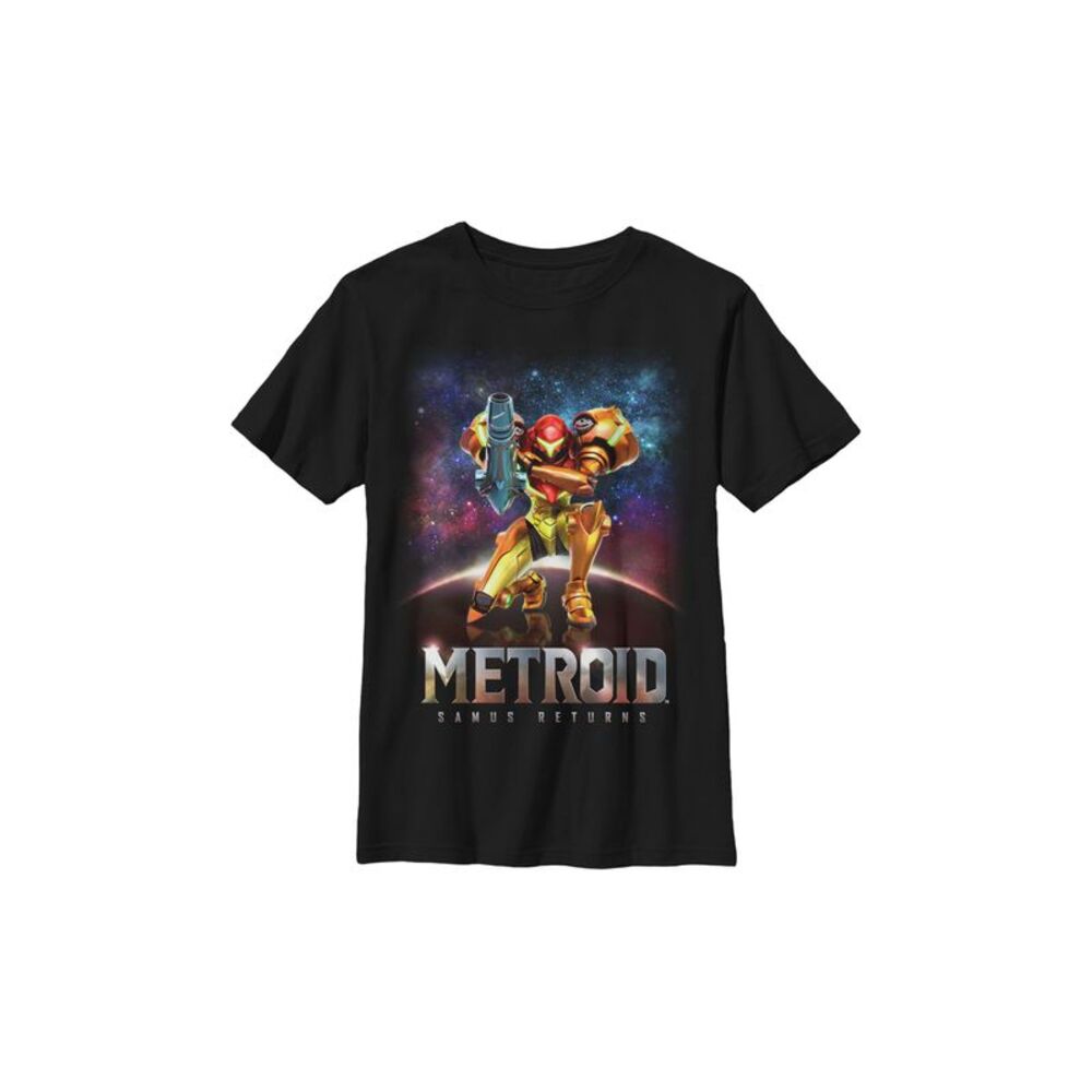 Fifth Sun Nintendo Big Boys Metroid Samus Returns Portrait Short Sleeve T-Shirt